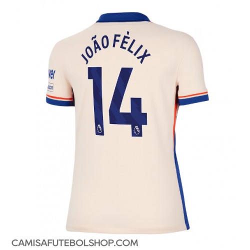 Camisa de time de futebol Chelsea Joao Felix #14 Replicas 2º Equipamento Feminina 2024-25 Manga Curta